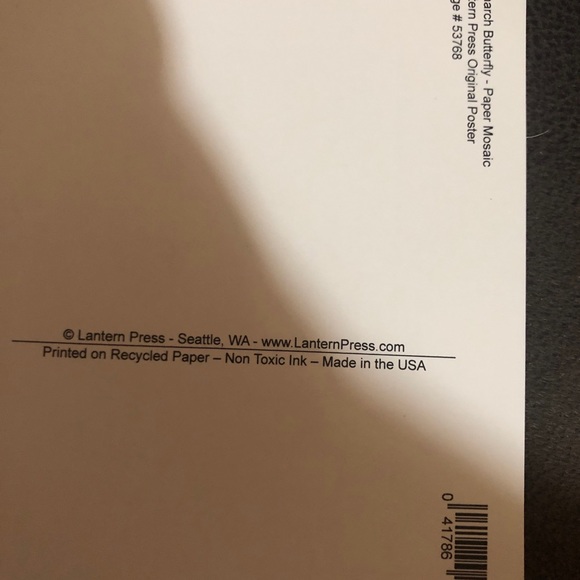 Lantern Press, Monarch Butterfly with White Flower, Paper Mosaic, Postcard - Picture 3 of 3